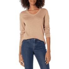 Amazon Essentials Women's Long-Sleeve V-Neck Sweater