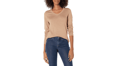 Amazon Essentials Women's Long-Sleeve V-Neck Sweater