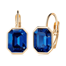 Austrian Crystal Octagon Drop Earrings