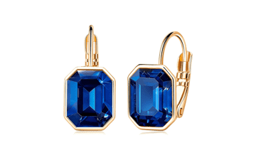 Austrian Crystal Octagon Drop Earrings
