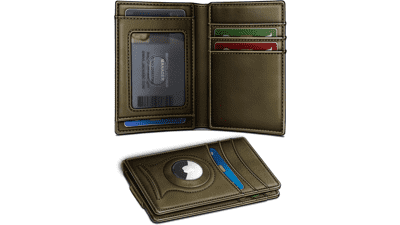 BULLIANT Slim Leather Airtag Wallet for Men