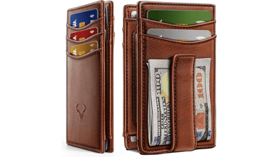 BULLIANT Slim Leather Wallet Money Clip