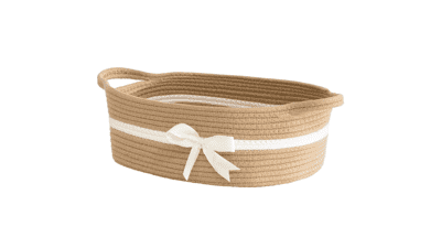 CHICVITA Small Woven Rope Gift Basket