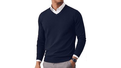 COOFANDY Mens Casual V Neck Sweater