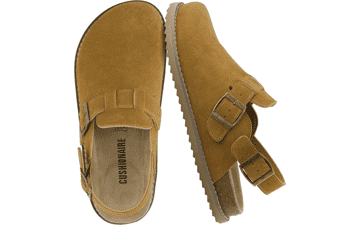 CUSHIONAIRE Brooklyn Suede Slingback Clogs
