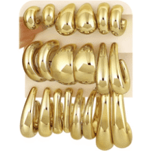 Chunky Gold Hoop Earrings Set for Women