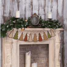 Cinnvoice 8.2ft Wooden Xmas Tree Garland