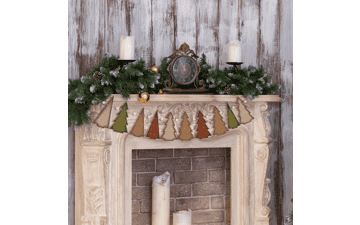Cinnvoice 8.2ft Wooden Xmas Tree Garland