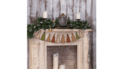 Cinnvoice 8.2ft Wooden Xmas Tree Garland