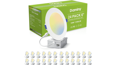 DAMINY 24 Pack 6 Inch LED Recessed Lighting