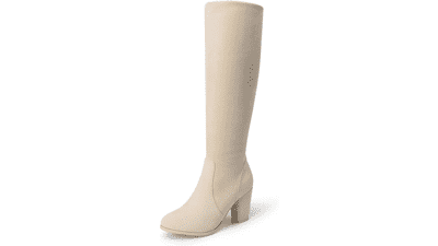 DREAM PAIRS Women's Chunky Heel Knee High Boots