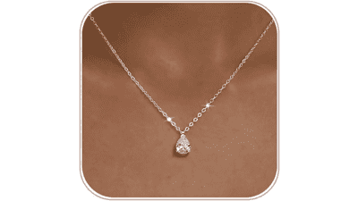 Dainty Cubic Zirconia Pendant Necklace for Women