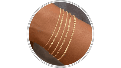 Dainty Gold Bracelet Set