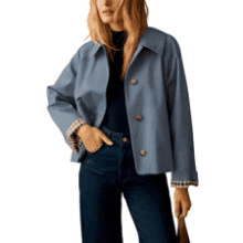 Dqbeng Womens Short Trench Jacket