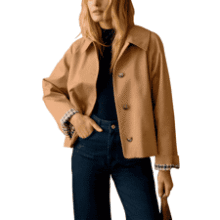 Dqbeng Womens Short Trench Jacket