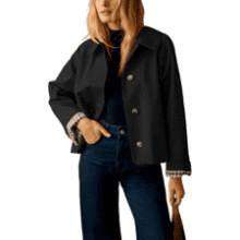 Dqbeng Women's Short Trench Jacket