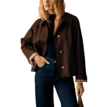 Dqbeng Womens Short Trench Jacket