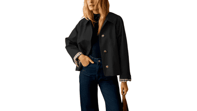Dqbeng Women's Short Trench Jacket