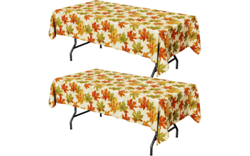 Fall Maple Plastic Tablecloth Disposable 2 Pack