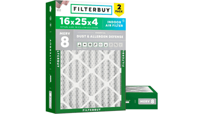 Filterbuy 16x25x4 Air Filter MERV 8