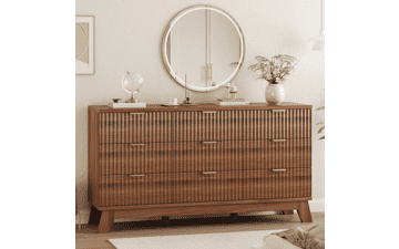 Fluted Dresser with 9 Drawers