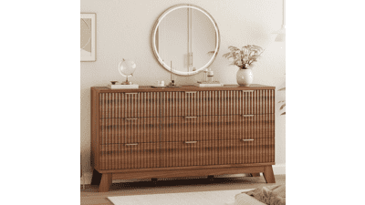 Fluted Dresser with 9 Drawers