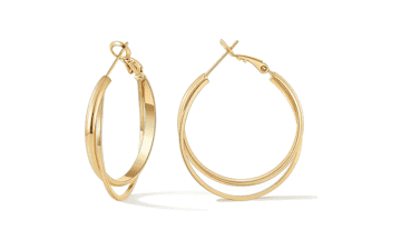 Gacimy Criss Cross Gold Hoop Earrings