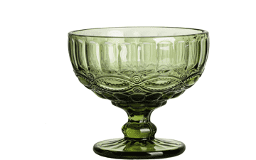 Gaolinci Vintage Embossed Glass Dessert Bowl, 12 Oz