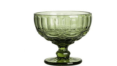 Gaolinci Vintage Embossed Glass Dessert Bowl, 12 Oz