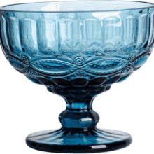 Gaolinci Vintage Embossed Glass Dessert Bowl