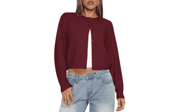 Kistore Women's Cropped Cardigan Sweater