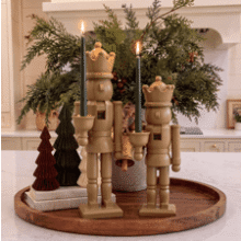 Lemonroad Christmas Nutcracker Candle Holders