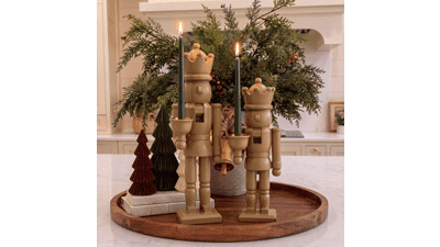 Lemonroad Christmas Nutcracker Candle Holders