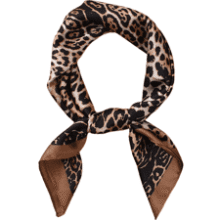 Leopard Print Silk Satin Head Scarf for Women
