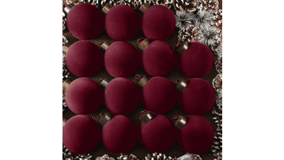 Liliful 15 Pcs Velvet Christmas Balls