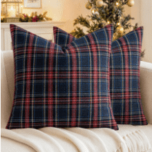 MIULEE Christmas Plaid Pillow Covers