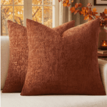 MIULEE Fall Chenille Pillow Covers 18x18 Rust