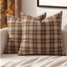 MIULEE Fall Plaid Pillow Covers