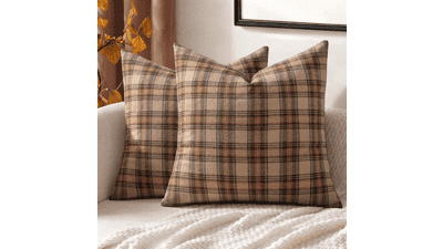 MIULEE Fall Plaid Pillow Covers