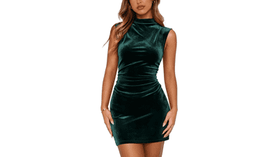 MIYIEONZ Women's Velvet Cocktail Dress