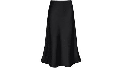 Outoshe Women's Satin Midi Skirt