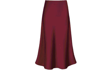 Outoshe Women's Satin Midi Skirt