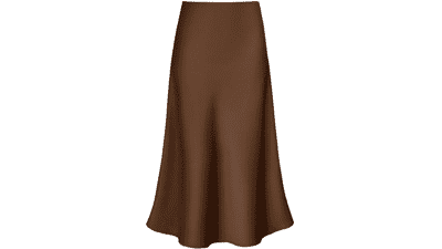 Outoshe Women's Satin Midi Skirt