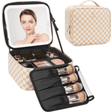 Relavel Travel Makeup Bag with LED Mirror