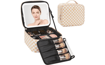 Relavel Travel Makeup Bag with LED Mirror
