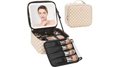 Relavel Travel Makeup Bag with LED Mirror