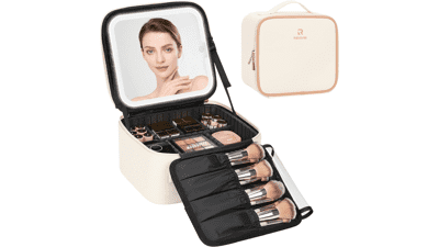Relavel Travel Makeup Bag with LED Mirror