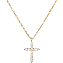 Rose Gold Cross Pendant with Cubic Zirconia