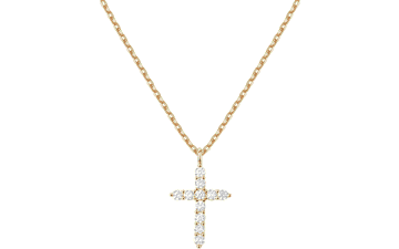 Rose Gold Cross Pendant with Cubic Zirconia