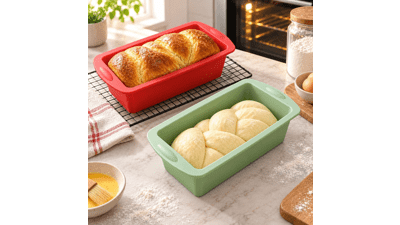 Silicone Loaf Pans with Handles, 2 Pack